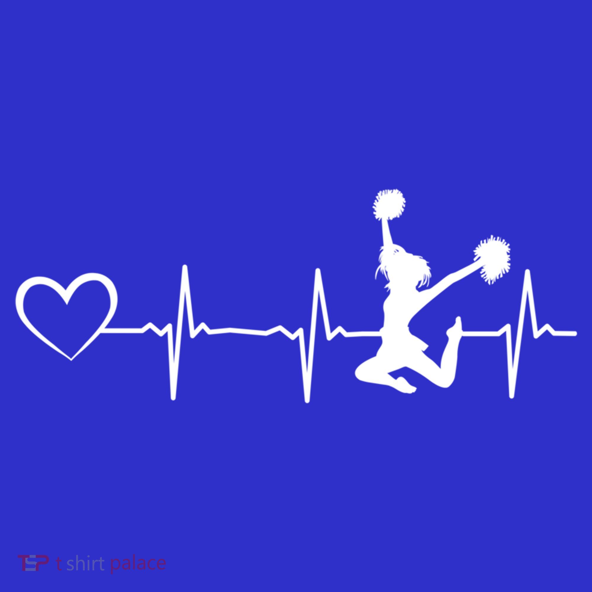 Cheerleading Heartbeat Heart Cheerleader Sports Cheerleading Meaningful Gift T-Shirt