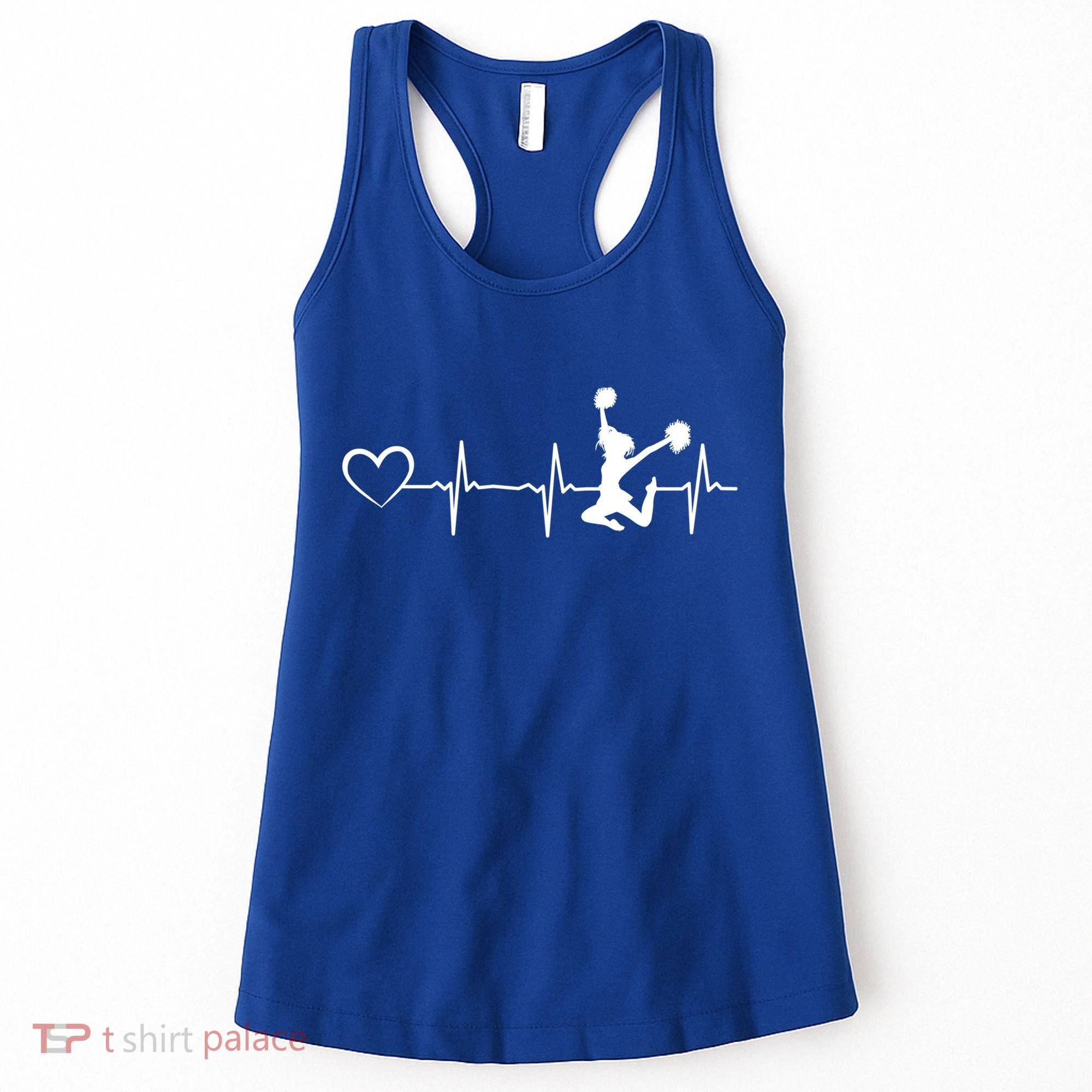 Cheerleading Heartbeat Heart Cheerleader Sports Cheerleading Meaningful Gift Women's Tank Top