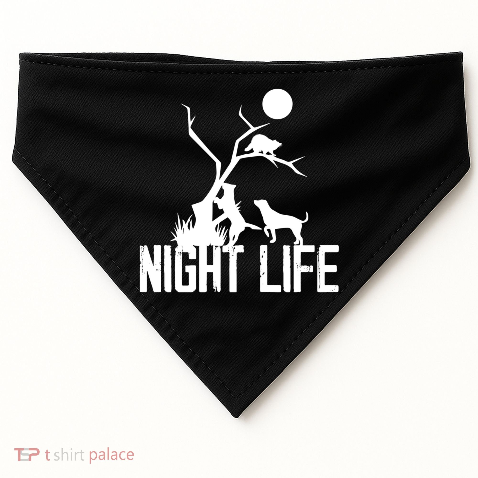 Coon Hound Hunting Night Life Hunting Dog Coon Hunting Gift USA-Made Doggie Bandana