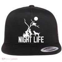 Coon Hound Hunting Night Life Hunting Dog Coon Hunting Gift Flat Bill Trucker Hat thumb 0