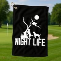 Coon Hound Hunting Night Life Hunting Dog Coon Hunting Gift Golf Towel thumb 1