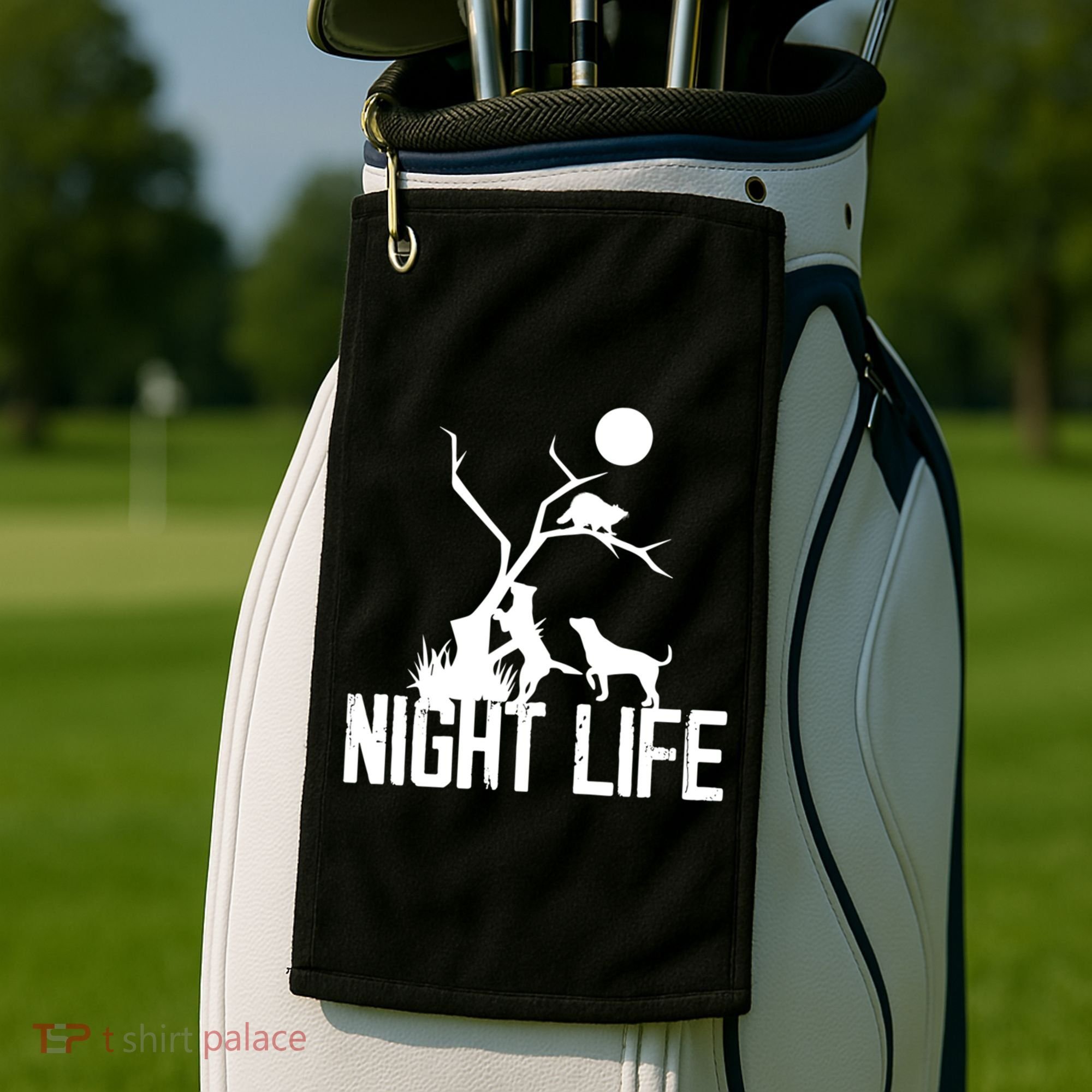 Coon Hound Hunting Night Life Hunting Dog Coon Hunting Gift Golf Towel