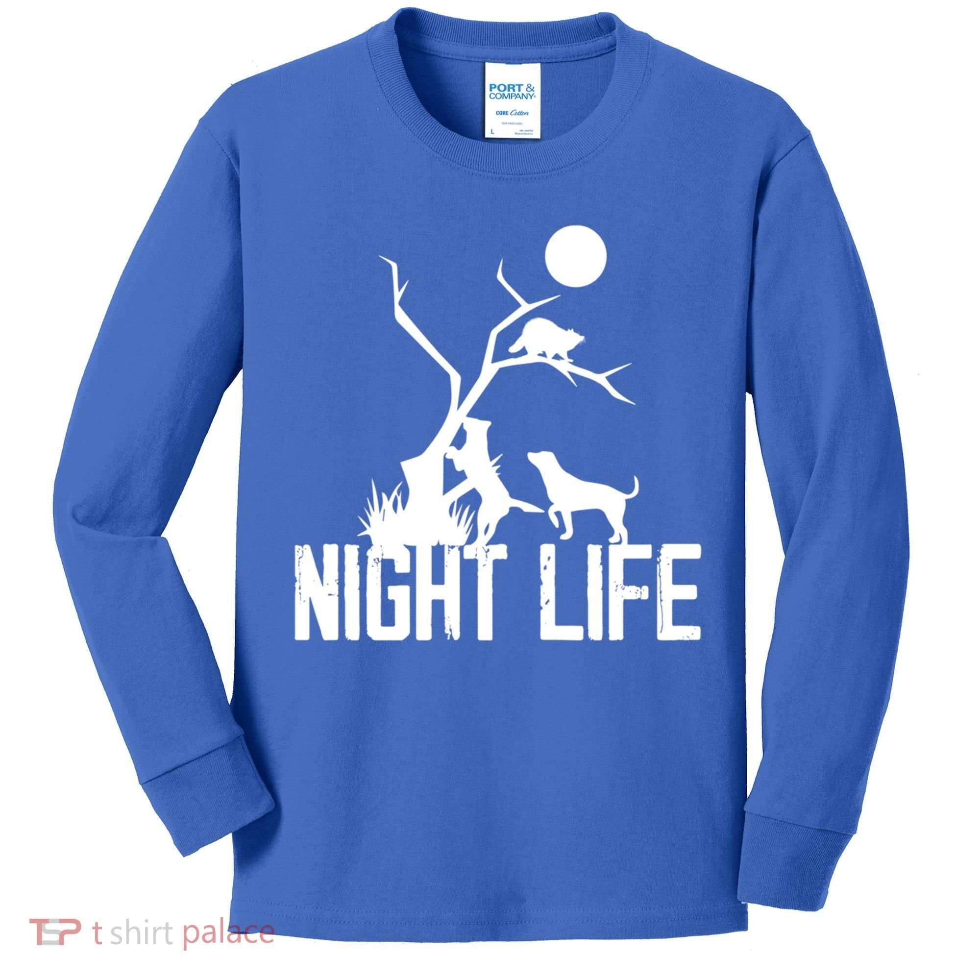 Coon Hound Hunting Night Life Hunting Dog Coon Hunting Gift Kids Long Sleeve Shirt