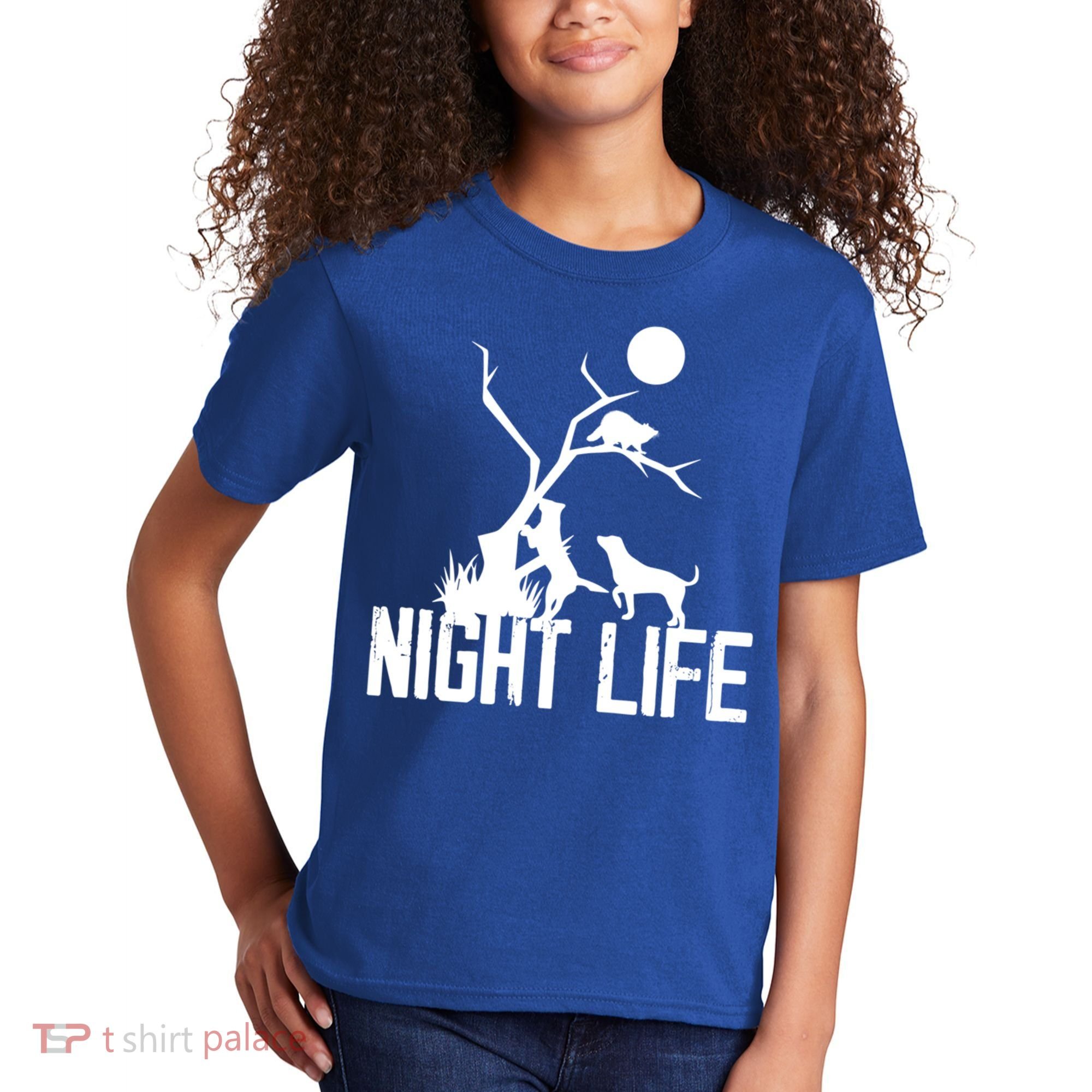 Coon Hound Hunting Night Life Hunting Dog Coon Hunting Gift Kids T-Shirt