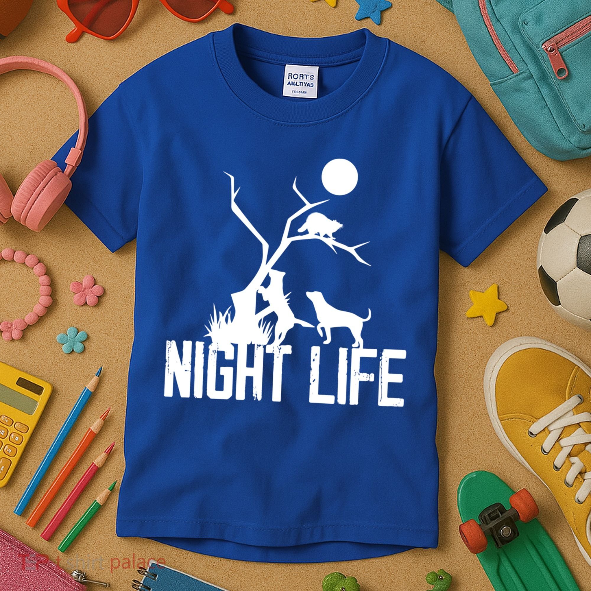 Coon Hound Hunting Night Life Hunting Dog Coon Hunting Gift Kids T-Shirt