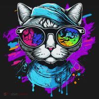 Cool Hipster Hip Cat With Shades Scarf And Hat Hoodie thumb 7
