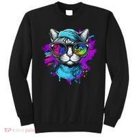 Cool Hipster Hip Cat With Shades Scarf And Hat Sweatshirt thumb 0