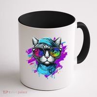 Cool Hipster Hip Cat With Shades Scarf And Hat Coffee Mug thumb 1