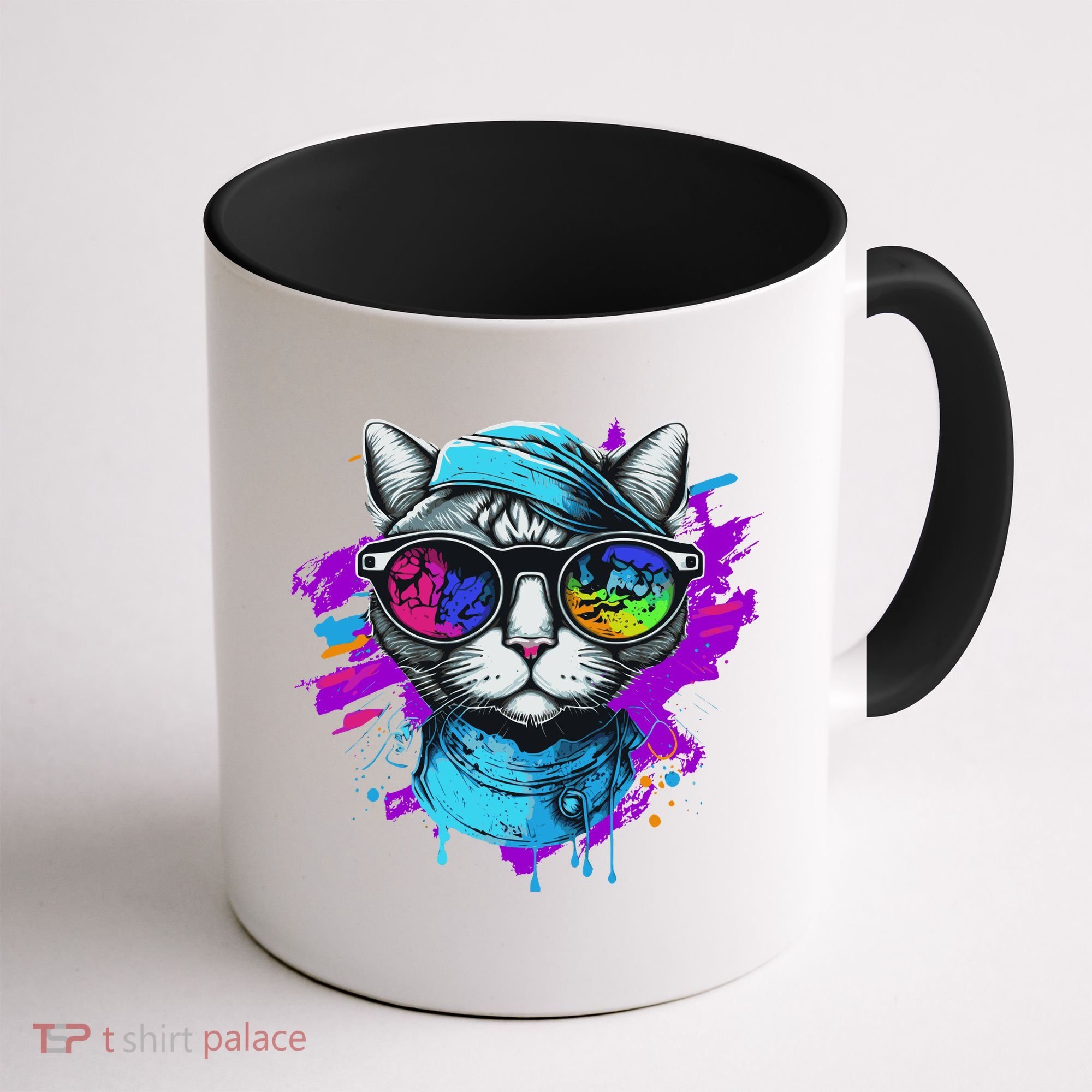 Cool Hipster Hip Cat With Shades Scarf And Hat Coffee Mug