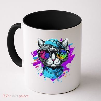Cool Hipster Hip Cat With Shades Scarf And Hat Coffee Mug