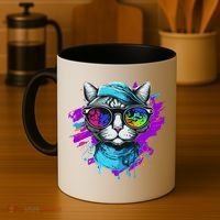 Cool Hipster Hip Cat With Shades Scarf And Hat Coffee Mug thumb 4