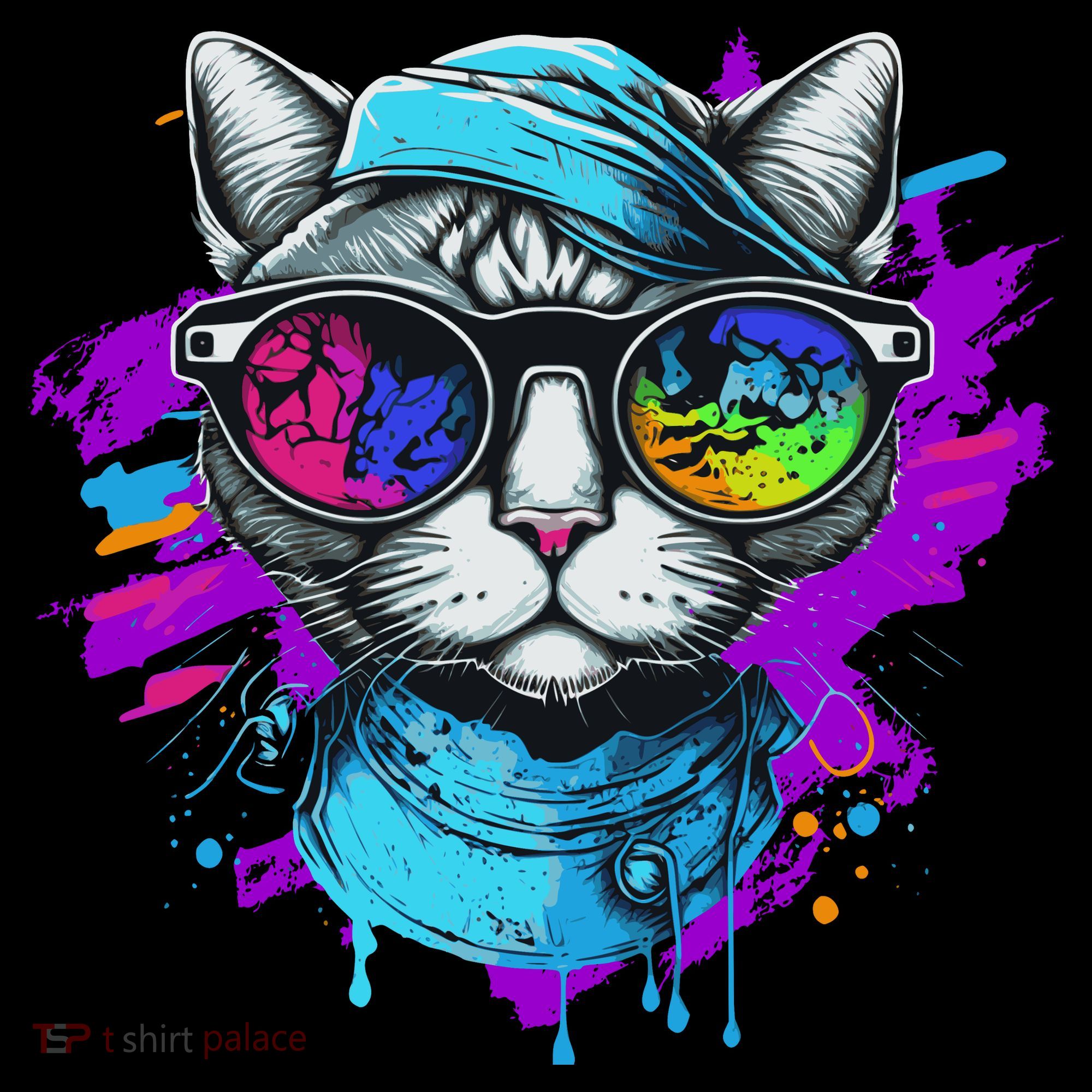 Cool Hipster Hip Cat With Shades Scarf And Hat Women's Hoodie