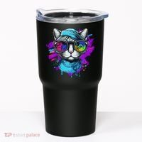 Cool Hipster Hip Cat With Shades Scarf And Hat Tumbler thumb 0
