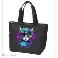 Cool Hipster Hip Cat With Shades Scarf And Hat Tote Bag thumb 3