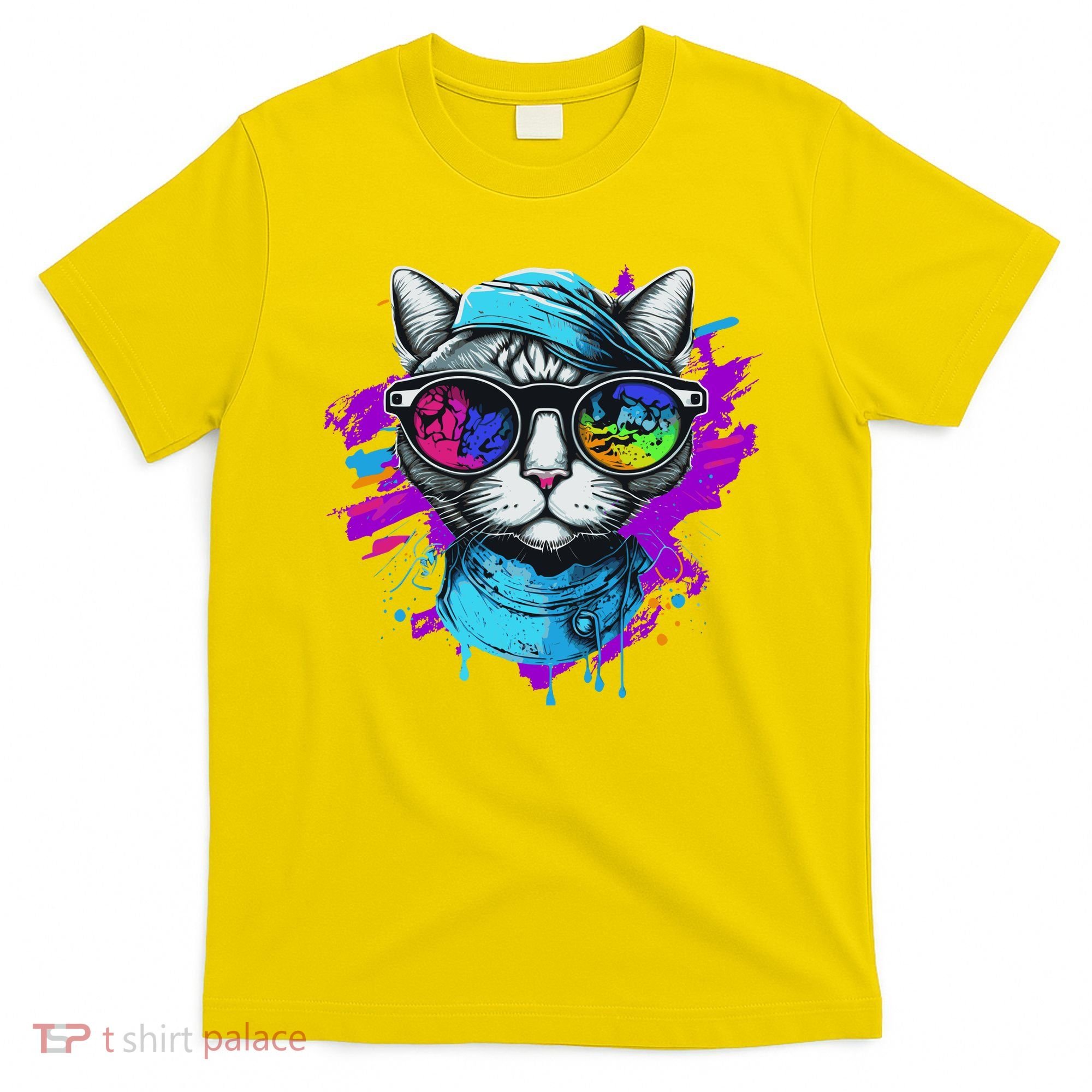 Cool Hipster Hip Cat With Shades Scarf And Hat T-Shirt