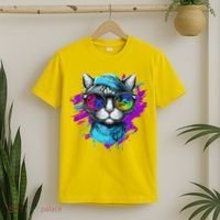 Cool Hipster Hip Cat With Shades Scarf And Hat T-Shirt thumb 2