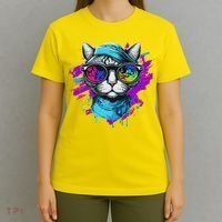 Cool Hipster Hip Cat With Shades Scarf And Hat T-Shirt thumb 4