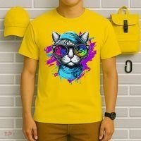 Cool Hipster Hip Cat With Shades Scarf And Hat T-Shirt thumb 6