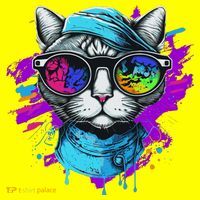 Cool Hipster Hip Cat With Shades Scarf And Hat Hat thumb 2