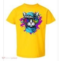 Cool Hipster Hip Cat With Shades Scarf And Hat Toddler T-Shirt thumb 0