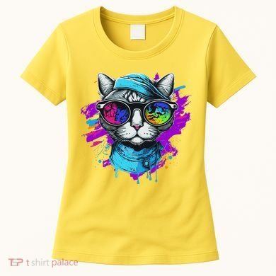 Cool Hipster Hip Cat With Shades Scarf And Hat Women's T-Shirt