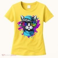 Cool Hipster Hip Cat With Shades Scarf And Hat Women's T-Shirt thumb 0