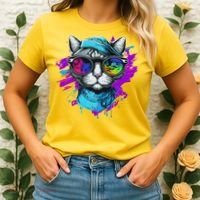 Cool Hipster Hip Cat With Shades Scarf And Hat Women's T-Shirt thumb 2