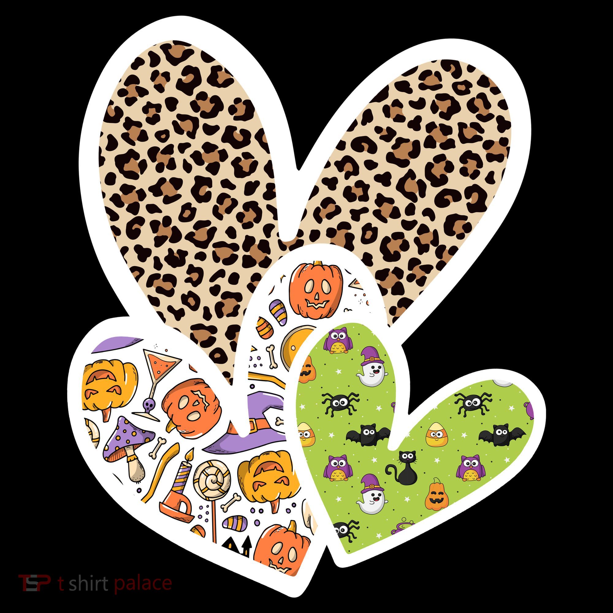 Cute Halloween Hearts Festive USA-Made Doggie Bandana