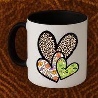 Cute Halloween Hearts Festive Coffee Mug thumb 2