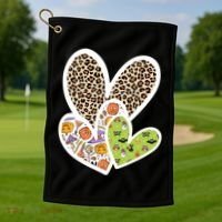 Cute Halloween Hearts Festive Golf Towel thumb 1