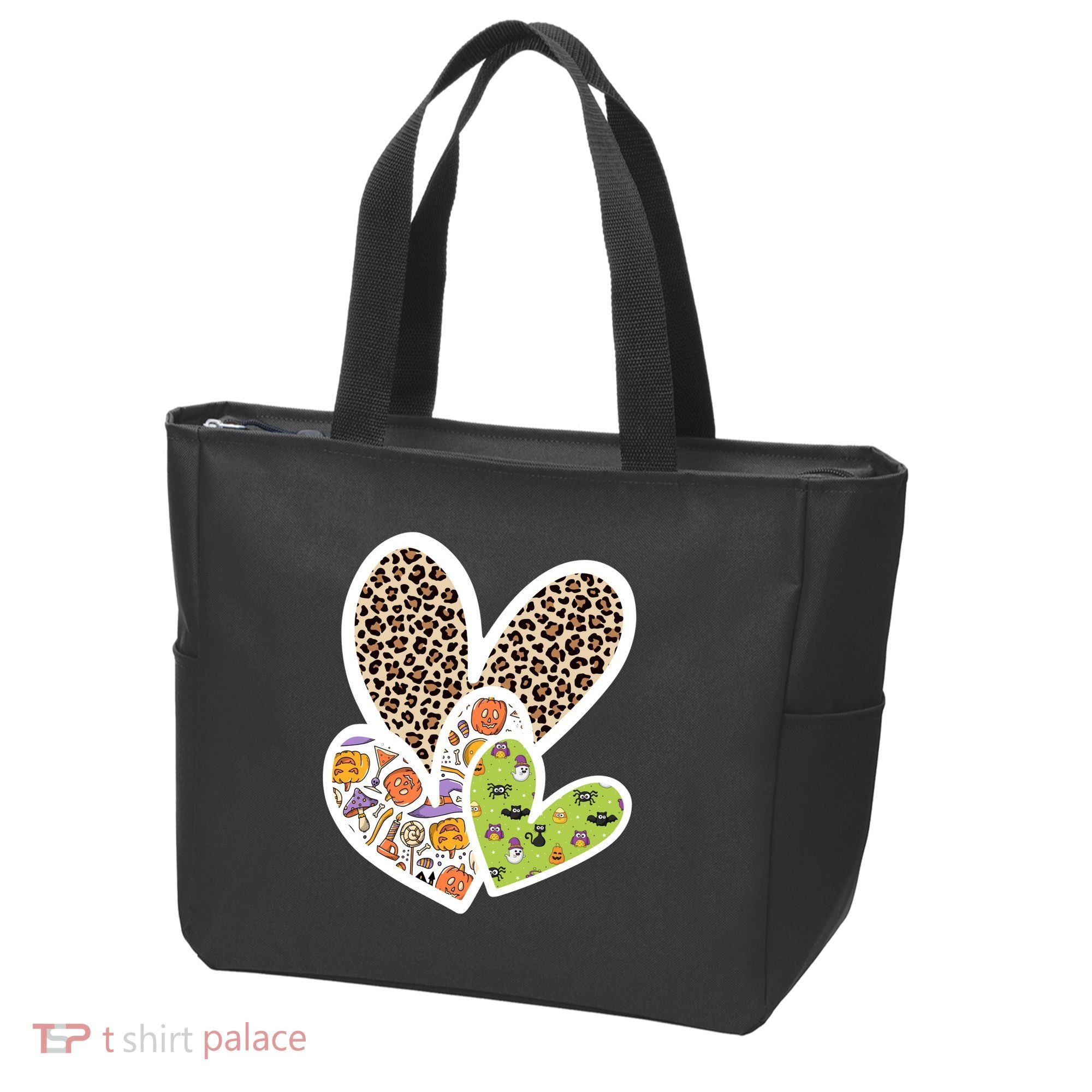 Cute Halloween Hearts Festive Tote Bag