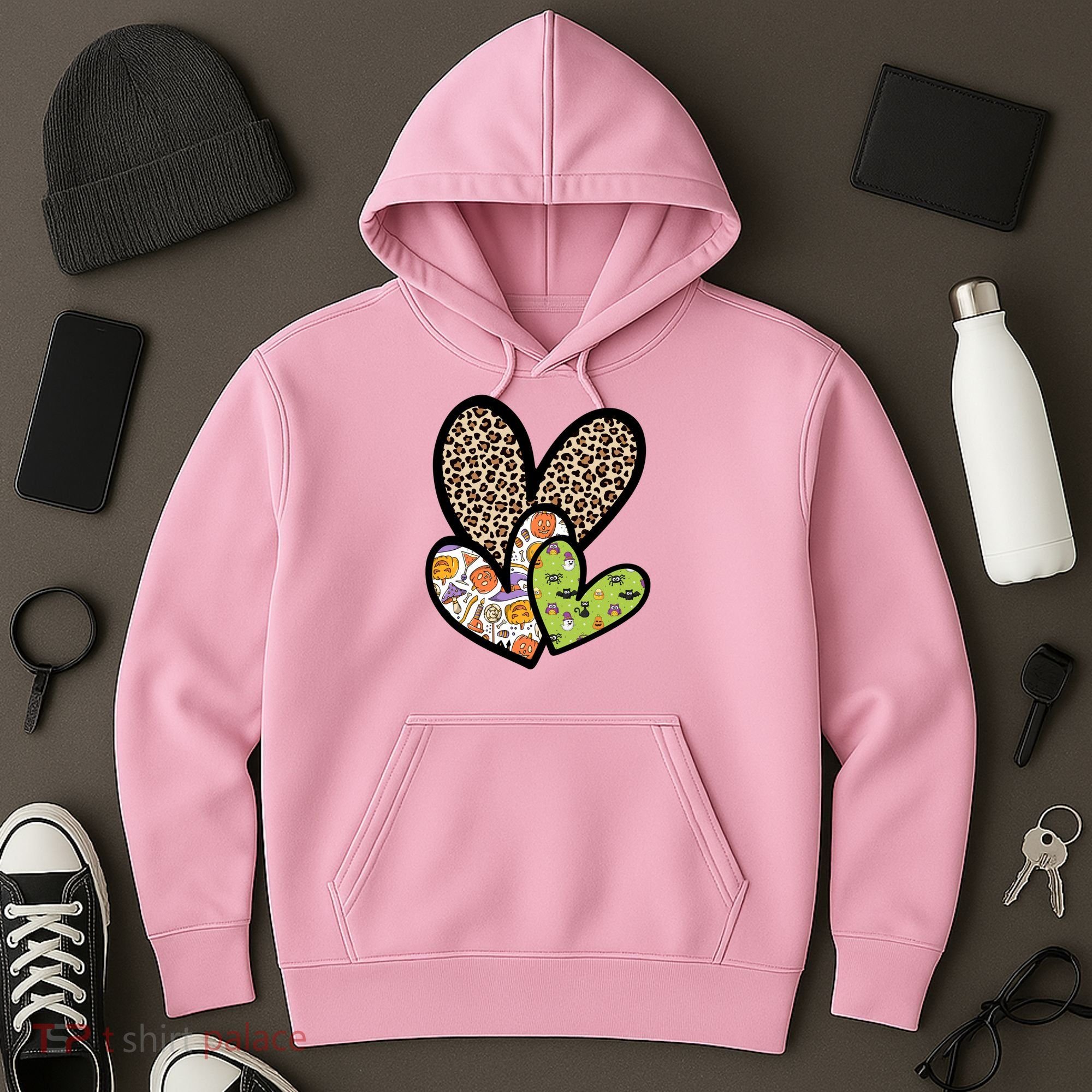 Cute Halloween Hearts Festive Hoodie
