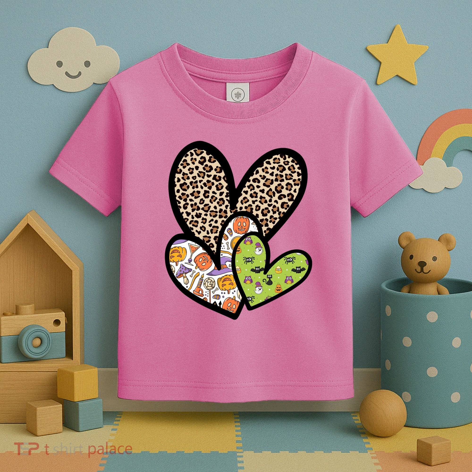 Cute Halloween Hearts Festive Toddler T-Shirt