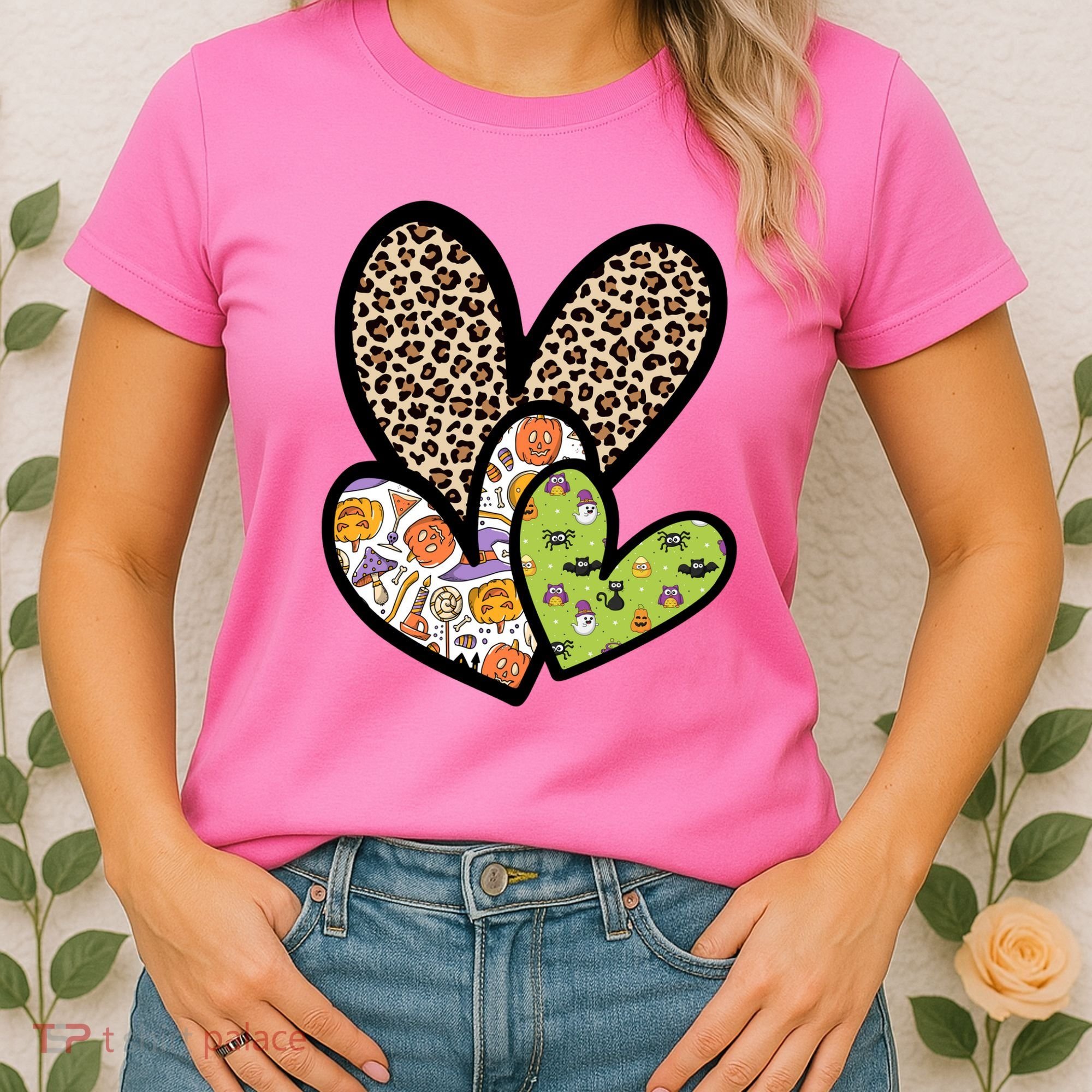 Cute Halloween Hearts Festive Women's T-Shirt
