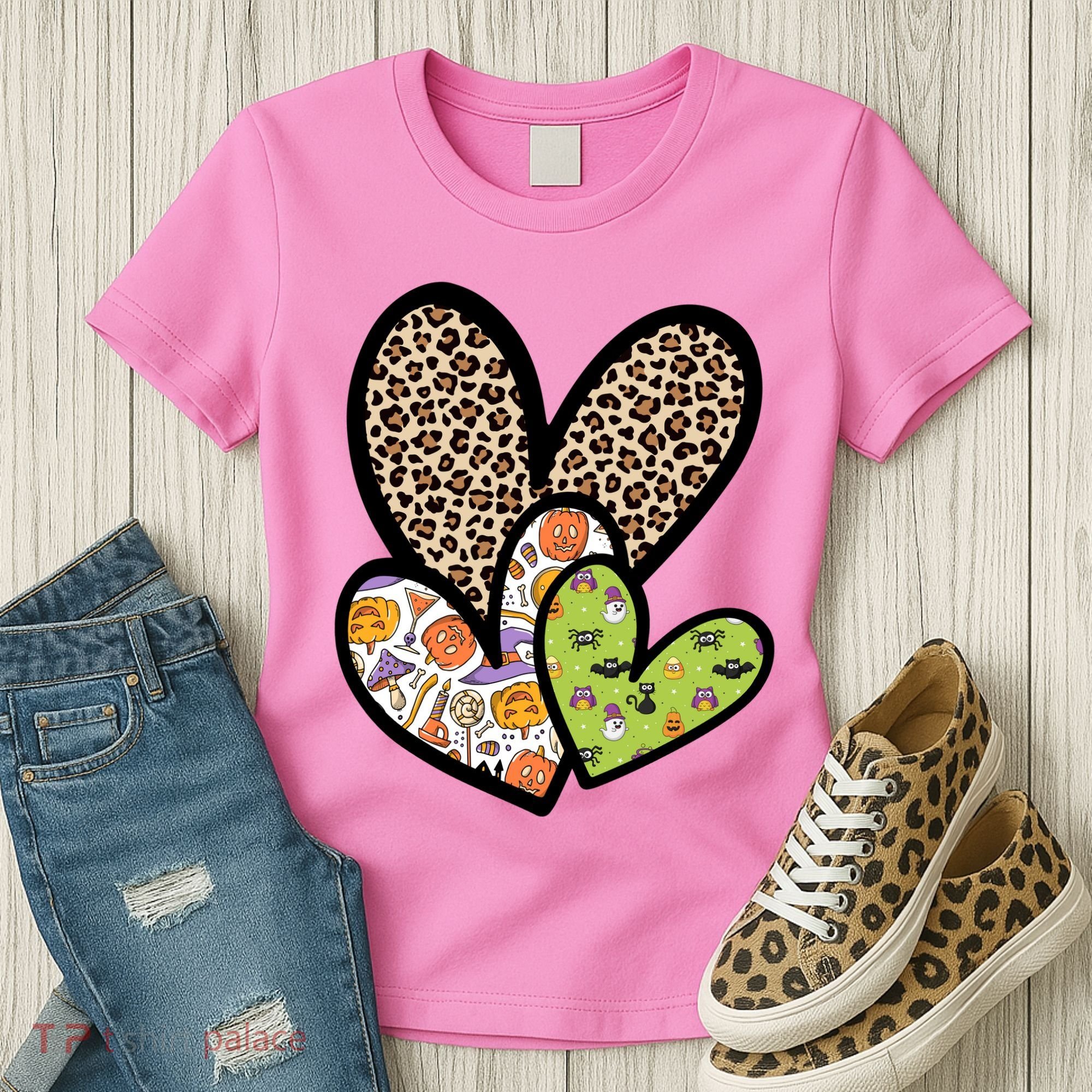 Cute Halloween Hearts Festive Women's T-Shirt