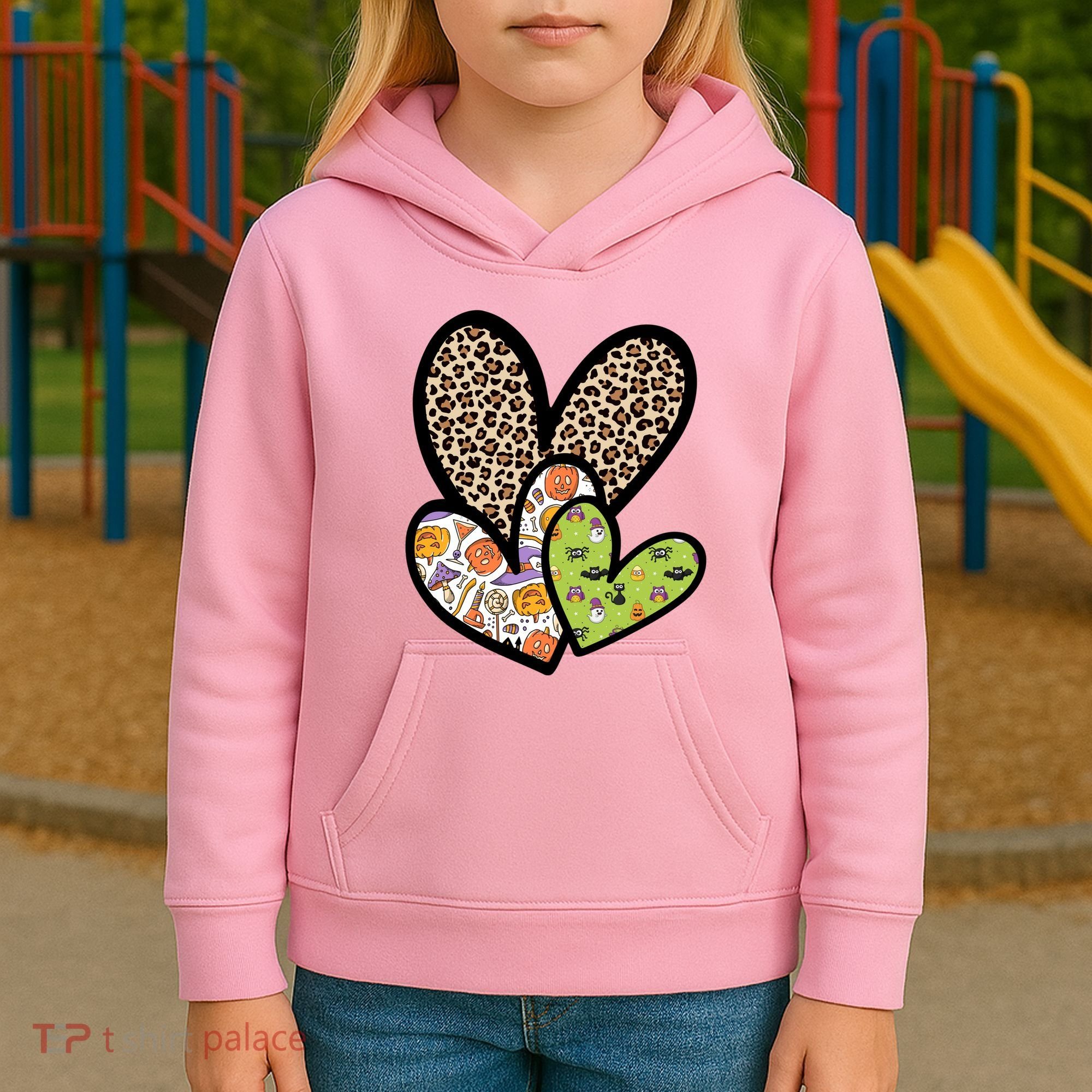 Cute Halloween Hearts Festive Kids Hoodie