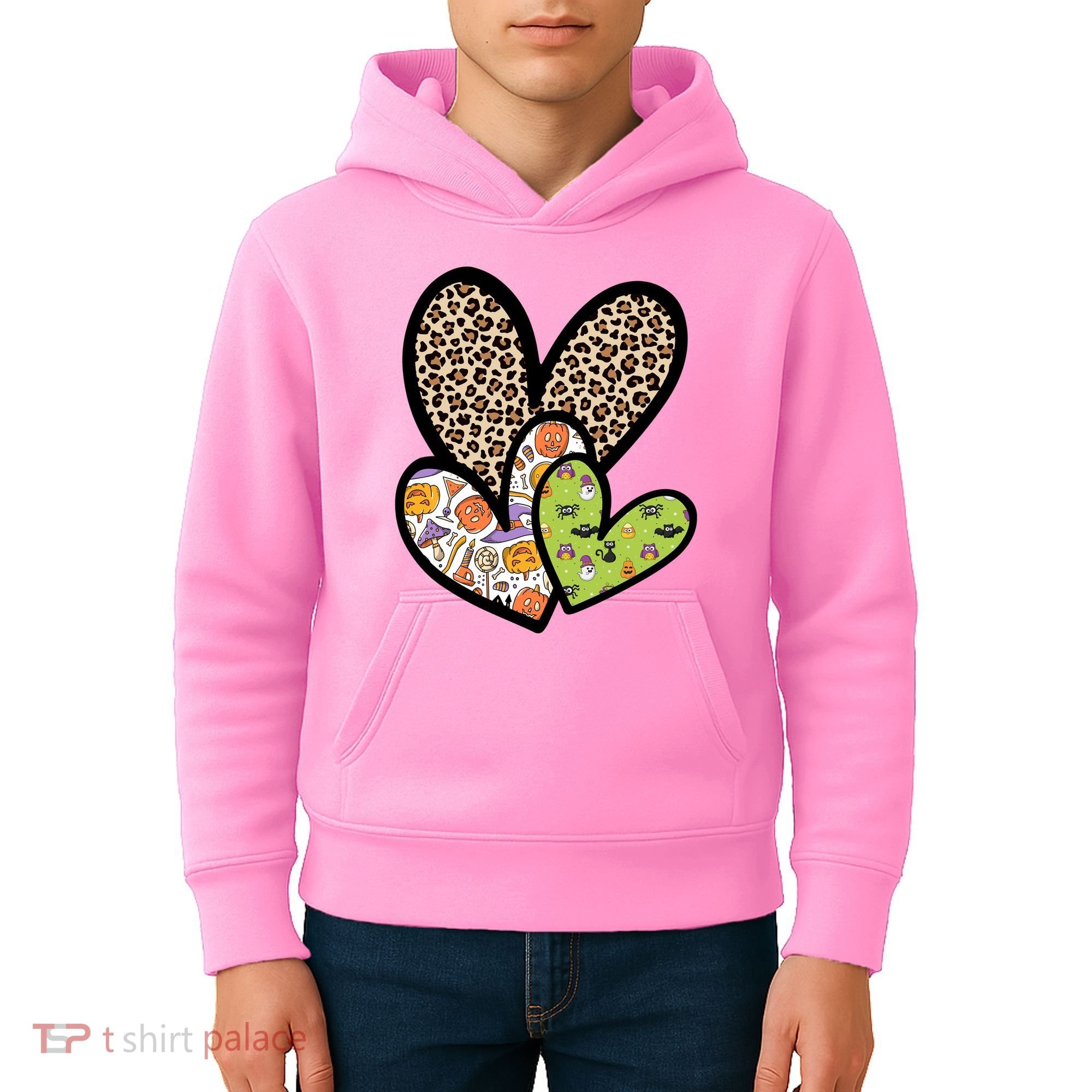 Cute Halloween Hearts Festive Kids Hoodie