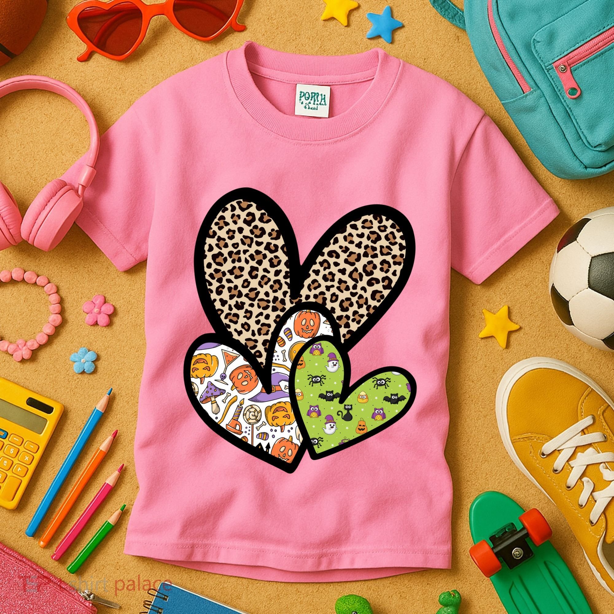 Cute Halloween Hearts Festive Kids T-Shirt