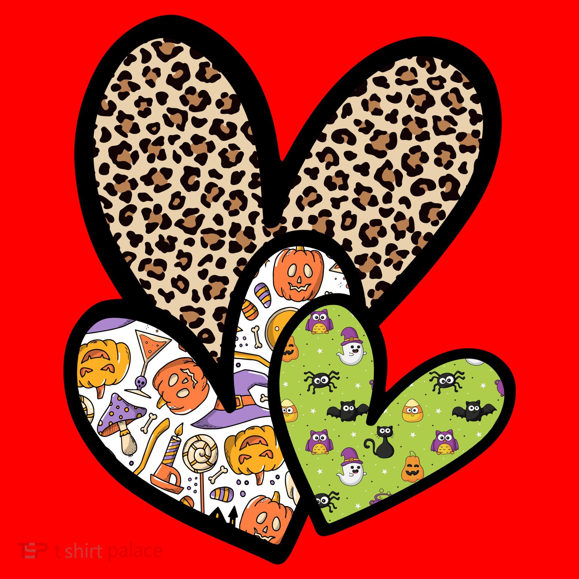Cute Halloween Hearts Festive Santa Hat