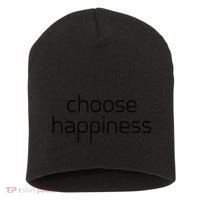 Choose Happiness Inspirational Quote Short Acrylic Beanie thumb 0