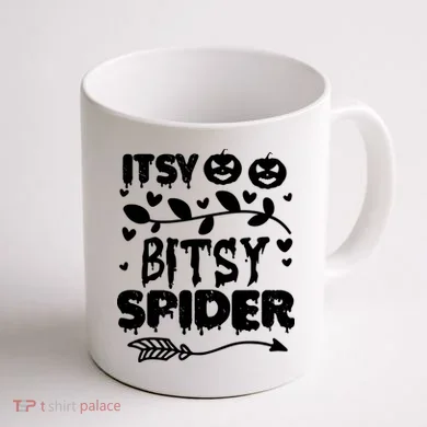 Cute Halloween Itsy Bitsy Spider Coffee Mug back