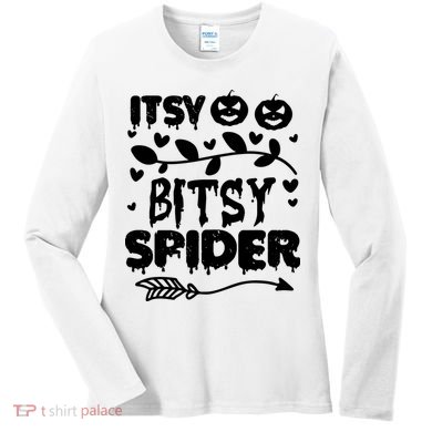 Cute Halloween Itsy Bitsy Spider Women's Long Sleeve Shirt