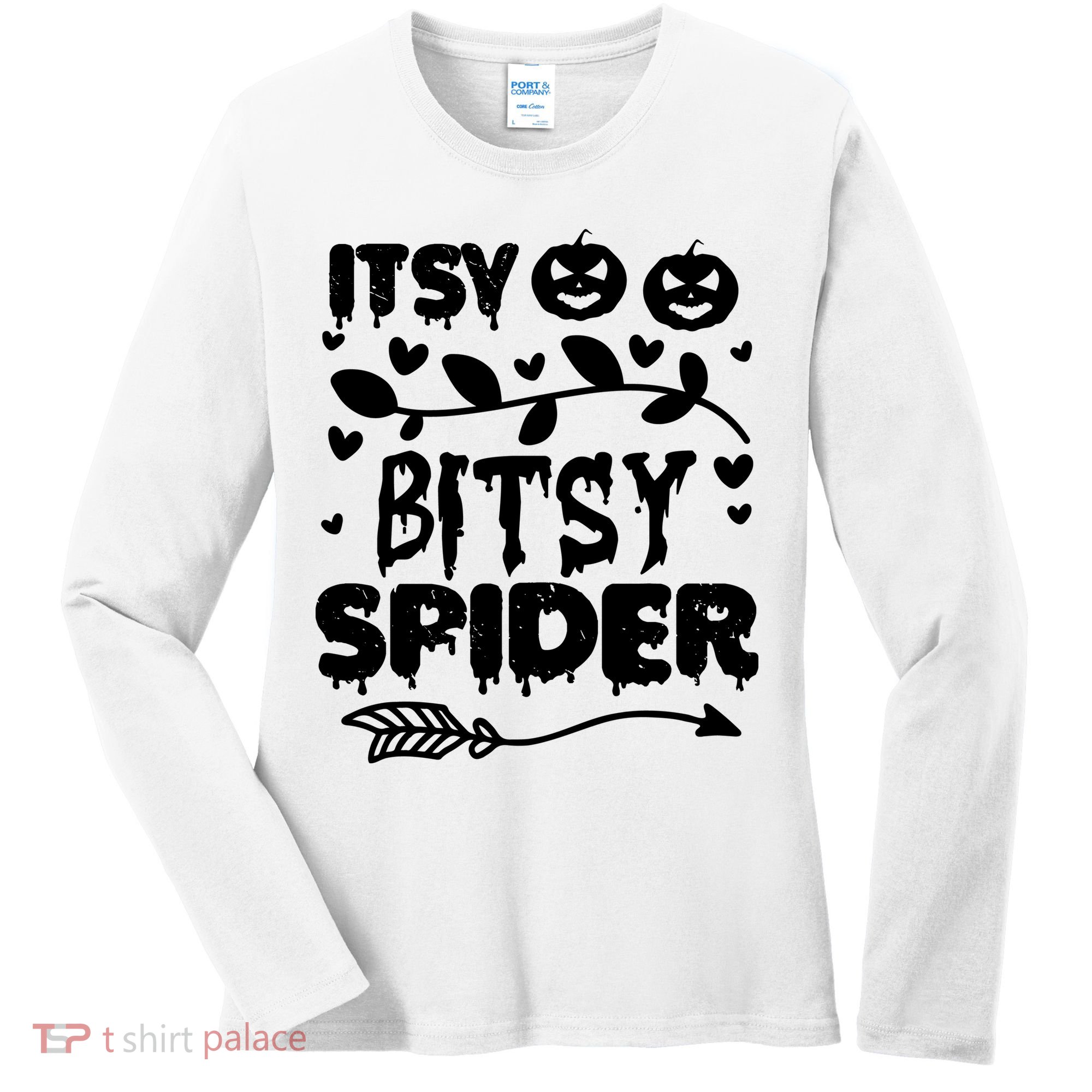 Cute Halloween Itsy Bitsy Spider Women's Long Sleeve Shirt