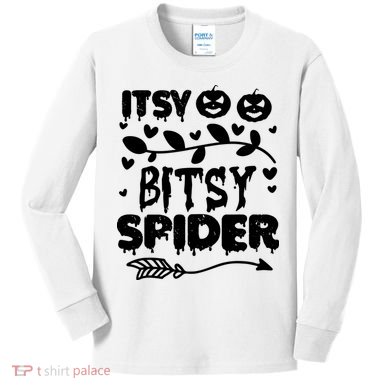 Cute Halloween Itsy Bitsy Spider Kids Long Sleeve Shirt