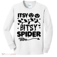 Cute Halloween Itsy Bitsy Spider Kids Long Sleeve Shirt thumb 0