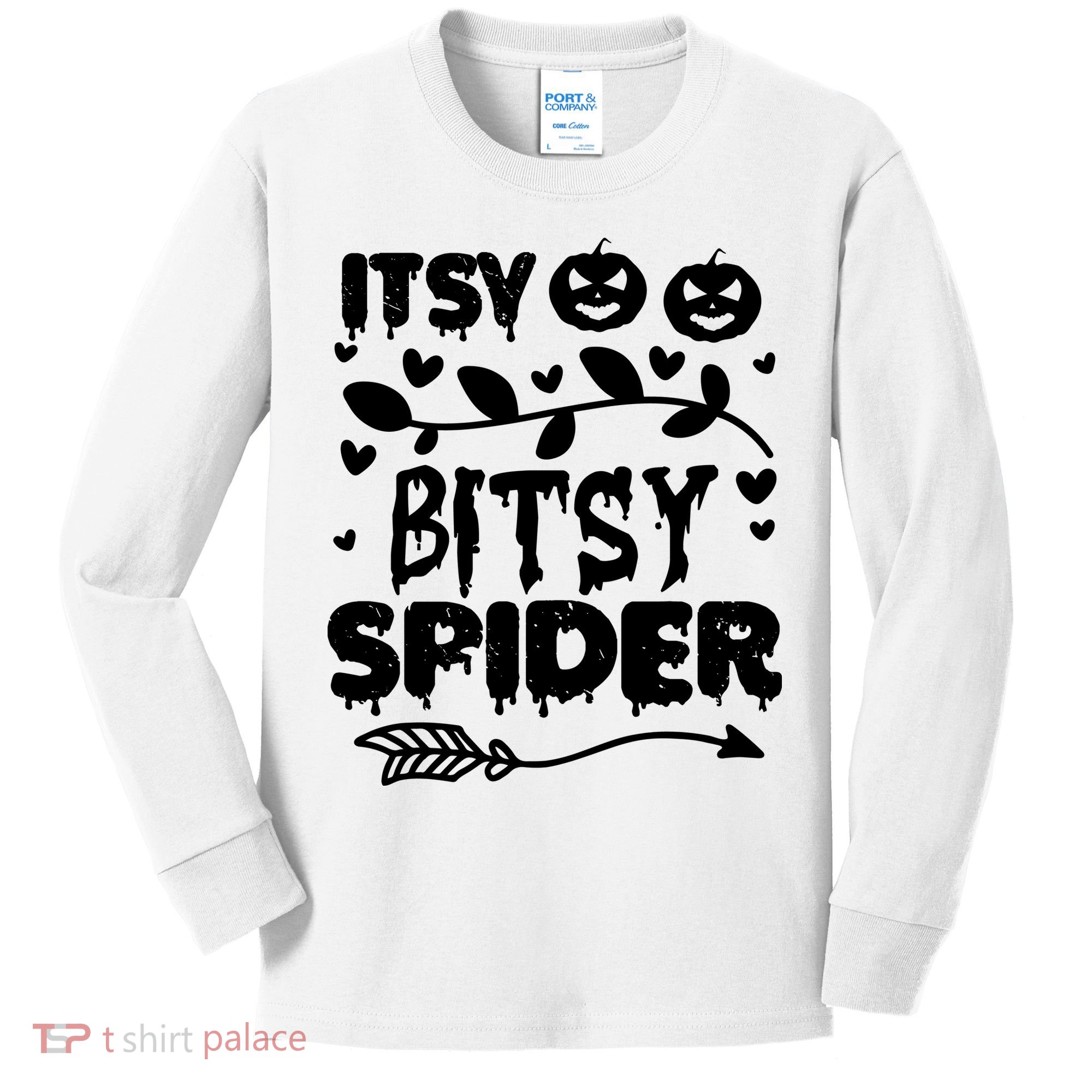 Cute Halloween Itsy Bitsy Spider Kids Long Sleeve Shirt