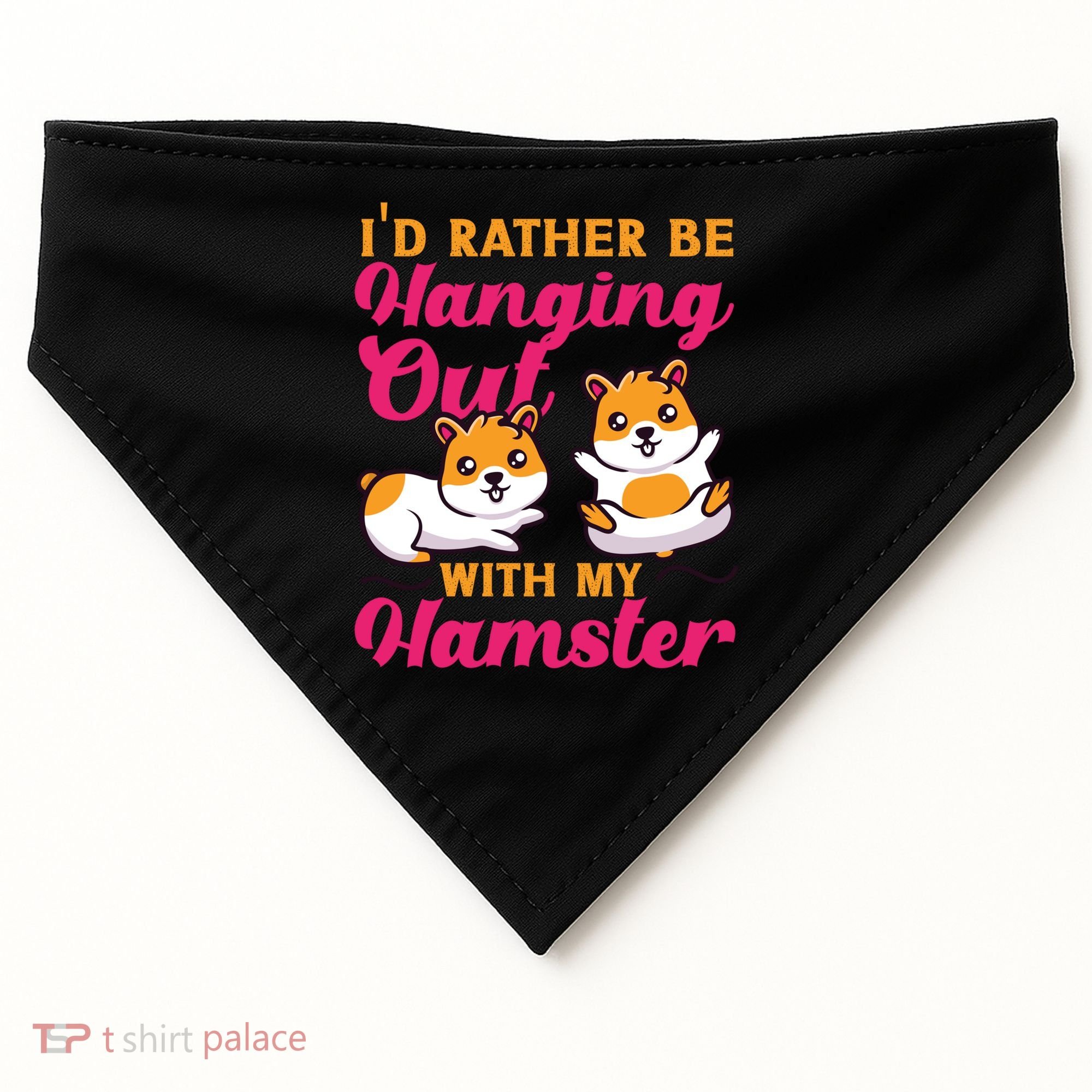 Cute Hamster I'd Rather Be Hanging Out With My Hamster Gift USA-Made Doggie Bandana