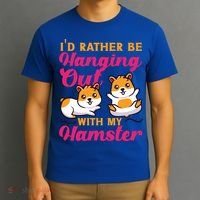 Cute Hamster I'd Rather Be Hanging Out With My Hamster Gift T-Shirt thumb 3