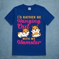 Cute Hamster I'd Rather Be Hanging Out With My Hamster Gift T-Shirt thumb 5