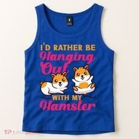 Cute Hamster I'd Rather Be Hanging Out With My Hamster Gift Tank Top thumb 2